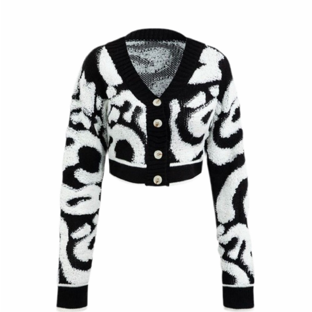 Stylish Black and White Women's Sweater